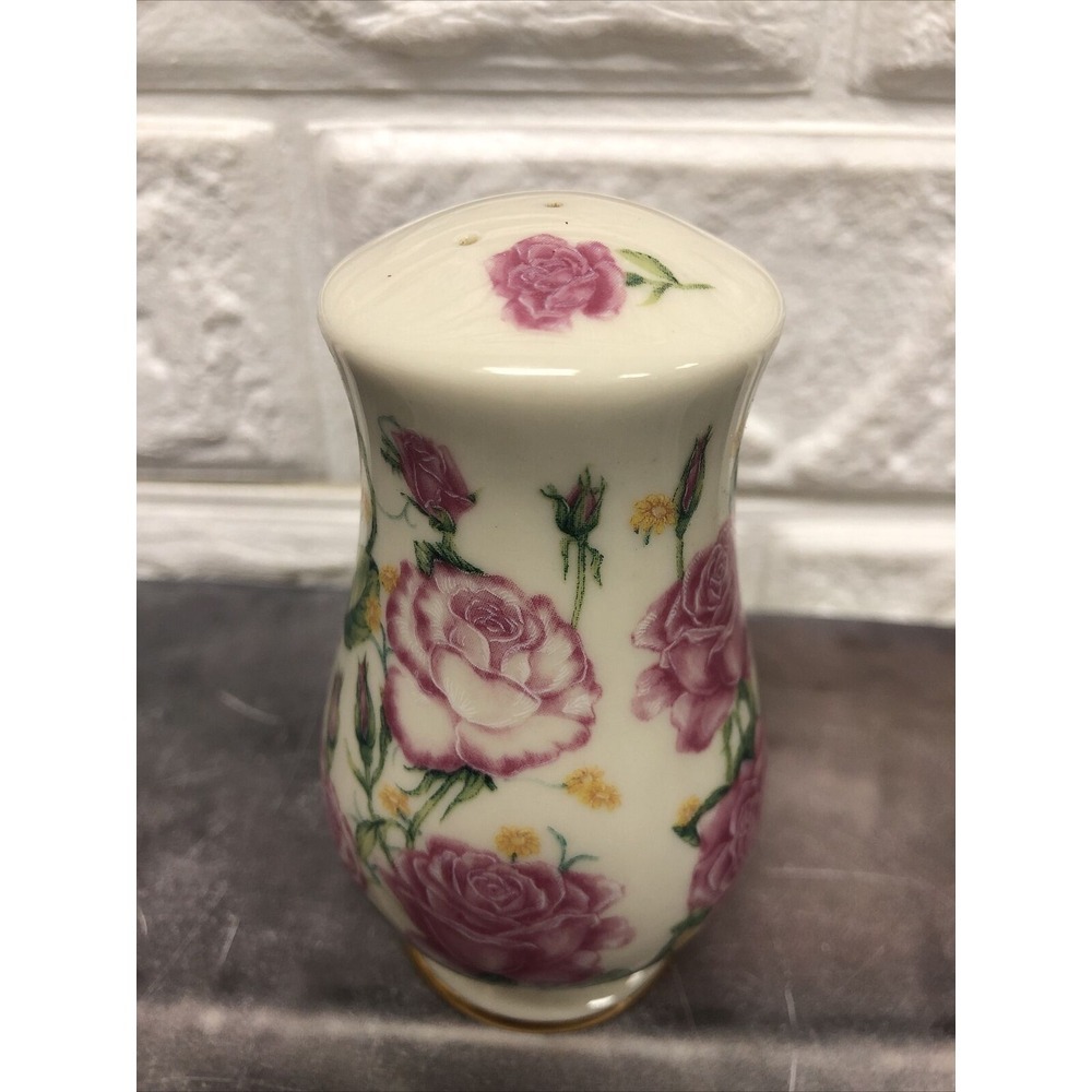 Lenox The Flower Blossom Salt Or Pepper Shaker by Suzanne Clee‎ w/ mauve roses